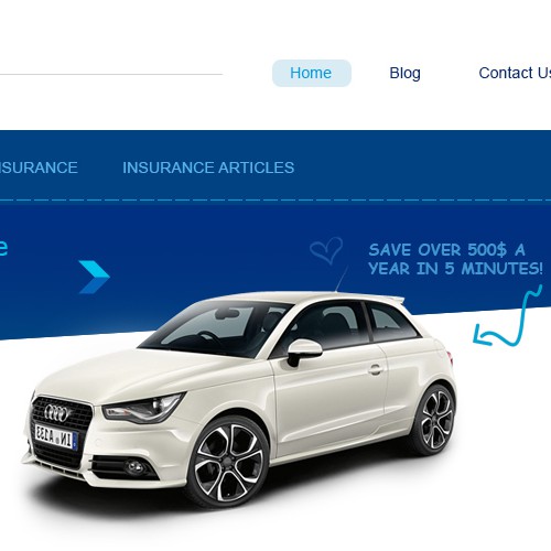 Car website with the title 'Cheap insurances'