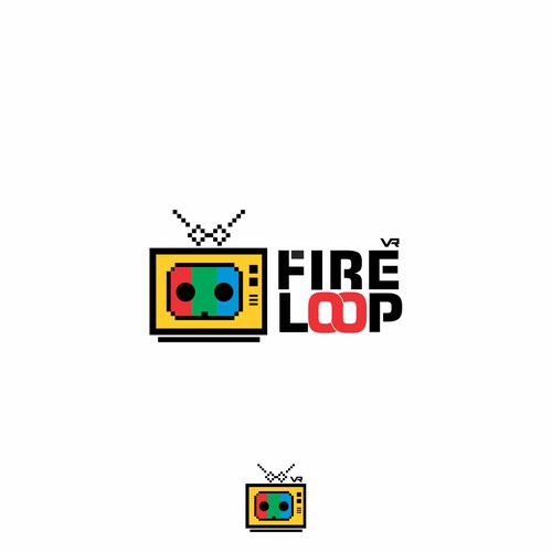 VR logo with the title 'logo concept for fireloop'