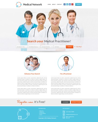Bootstrap website with the title 'Website & Logo for MedicalNetwork.co.za'