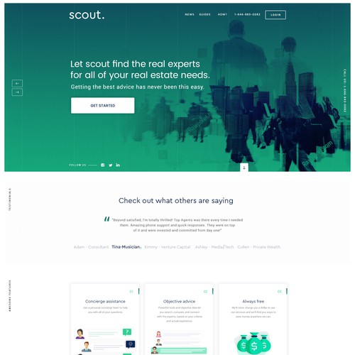 Crisp design with the title 'Scout Homepage'