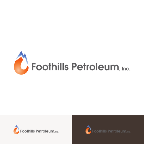 Petroleum logo with the title 'Hill and oil drop concept for petroleum company'