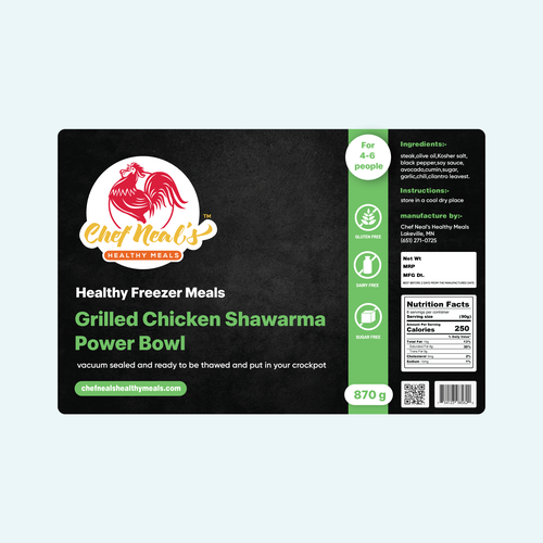 Black label with the title 'Labels for Healthy Crockpot Freezer Meals'