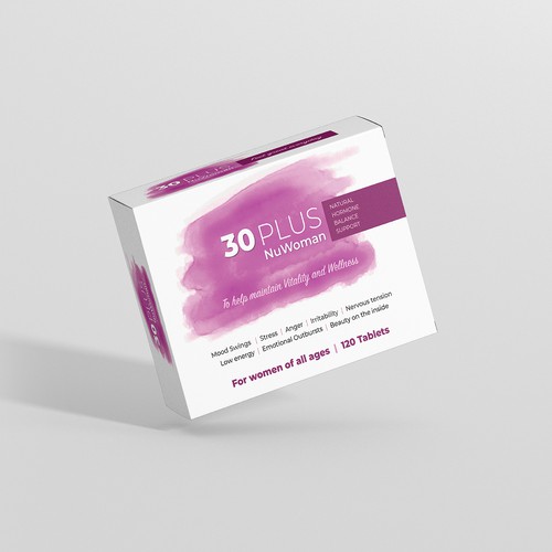 Simple packaging with the title 'Concept for the 30 plus Nuwoman'