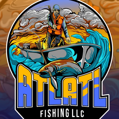 Fishing illustration with the title 'Fishing illustration'