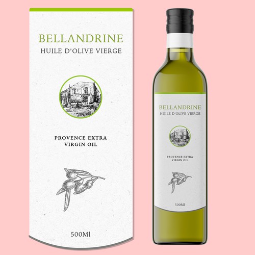 Olive oil label with the title 'Olive Oil Label Design'