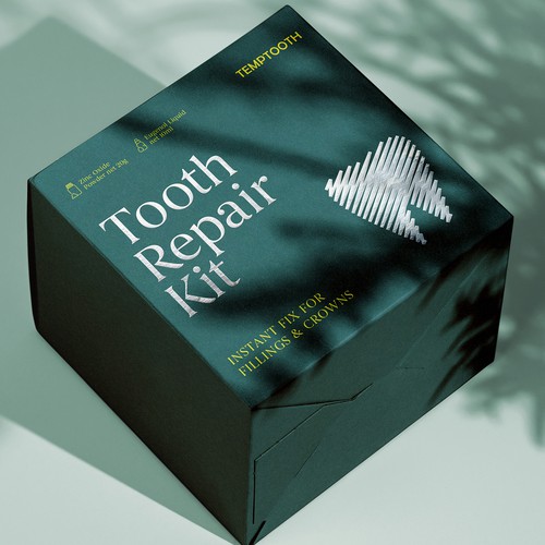 Creative packaging with the title 'Package Design For A Dental Product'