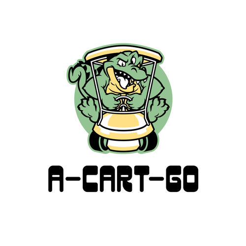 Alligator logo with the title 'Alligator Golf Cart mascot'