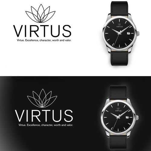 Stopwatch logo with the title 'Virtus Logo'