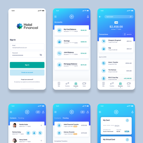 Bank design with the title 'Fintech app looking for sleek mobile design'