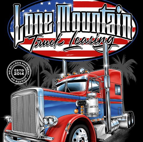 Truck t-shirt with the title 'Lone Mountain T-shirt Design'