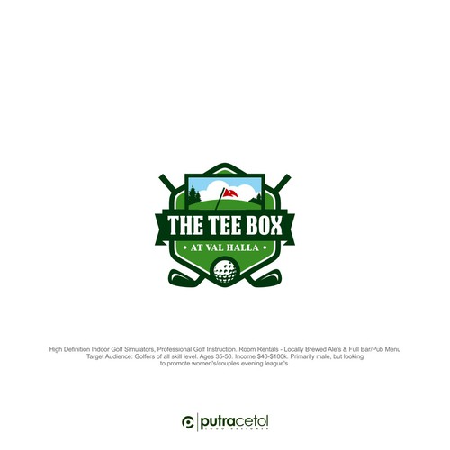Indoor design with the title 'The Tee Box'