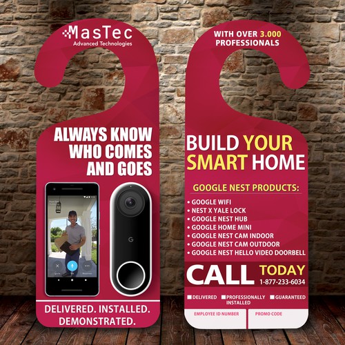 Folder design with the title 'Doorhanger Mastec Tech'