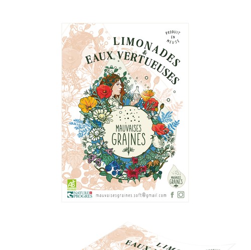 Lemonade design with the title 'Flyer for "Mauvaises Graines"'