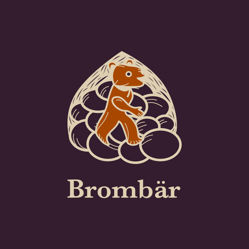 Easy to draw logo with the title 'Brombär'