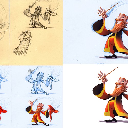 Conceptual artwork with the title 'Create the MASCOT of the "German-Wizard" and delight thousands oflearners of German!'