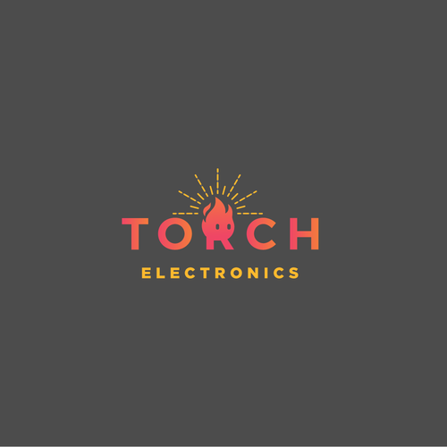 Torch design with the title 'Torch Electronic Shop Logo Design'