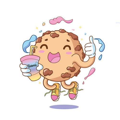 Kawaii design with the title 'cookie sodamix'