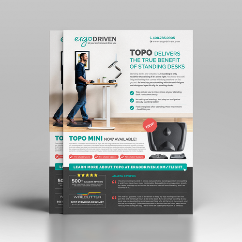 Magazine ad design with the title 'Ergo Driven'