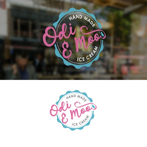 Dessert logo with the title 'Odie & Moo Logo Design'