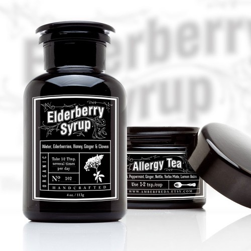 Tea label with the title 'Label design'