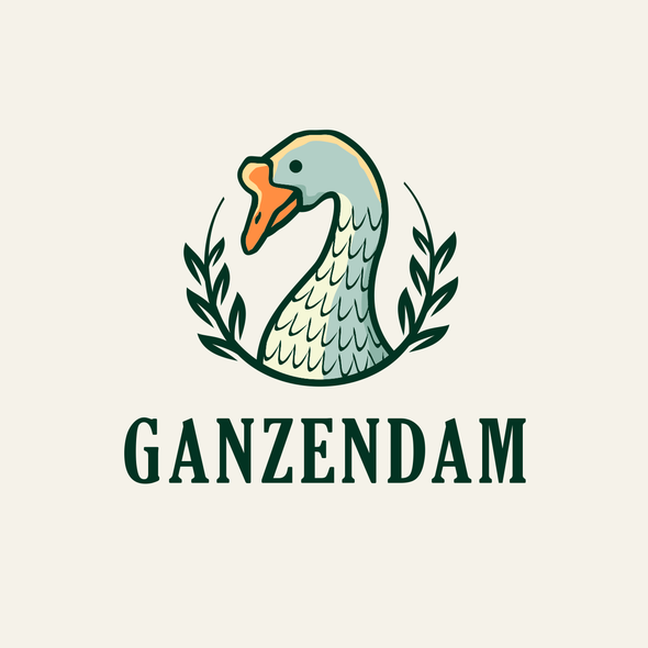 Flying goose logo with the title 'GANZEDAM'