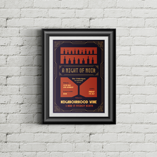 Noir design with the title 'Art Deco Poster'