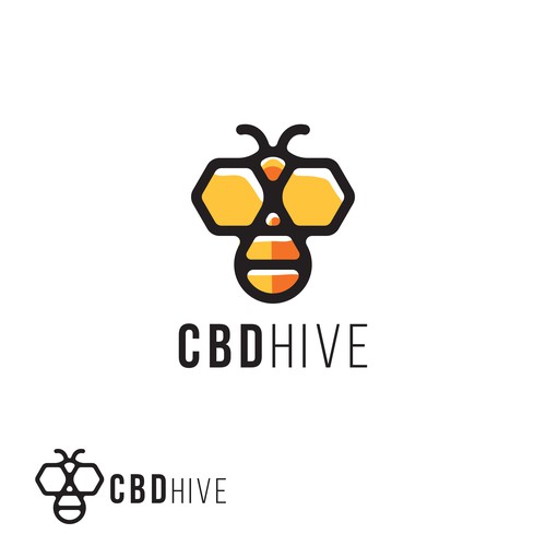 Beehive logo with the title 'CBD HIVE LOGO DESIGN'