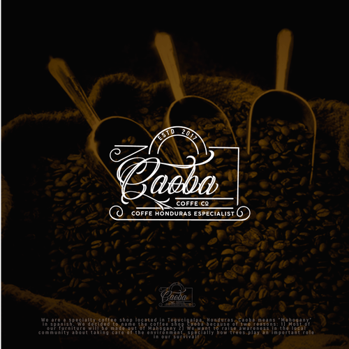 Specialist logo with the title 'Caoba coffe logo design concept'