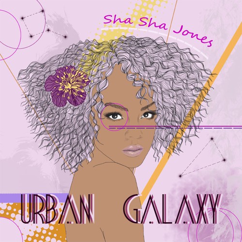 Galaxy design with the title 'Illustration for a CD cover.'