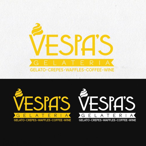 Gelato logo with the title 'Vintage Ice Cream Logo'