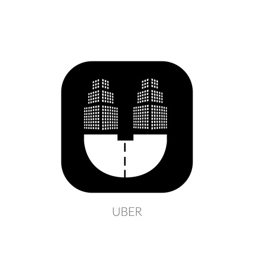 Town design with the title 'The idea of icons for Uber.'