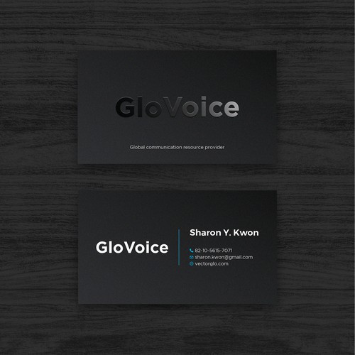 Spot UV design with the title 'Black Business card'