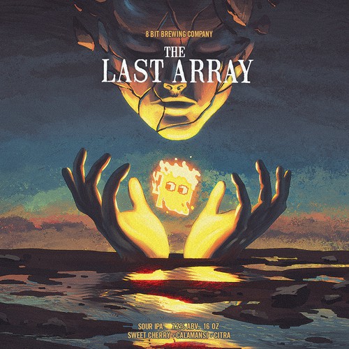 Beer can design with the title '8bit brewing - The Last array'