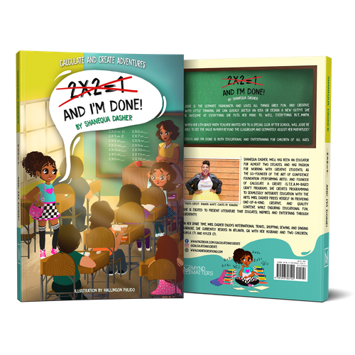 Adventure illustration with the title 'Illustration - Children´s Book "2X2 = 1 And I´m Done!" written by Shanequa Dasher'