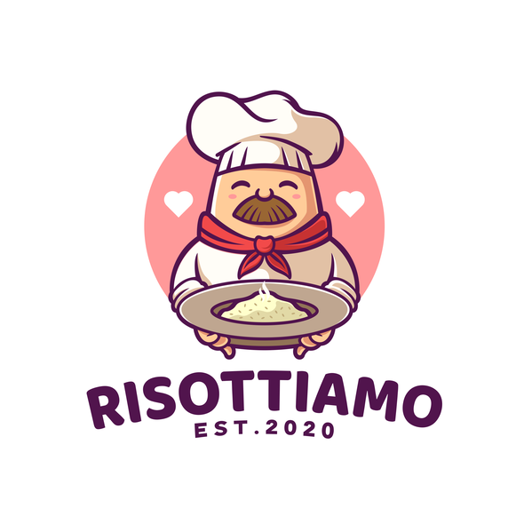 Rice logo with the title 'Cute Chef Logo'