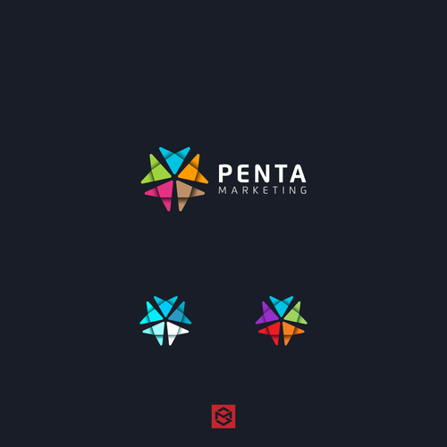 Shadow logo with the title 'Penta origami logo'