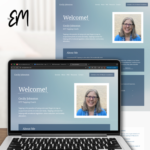 Mental health design with the title 'Health Coach Website '