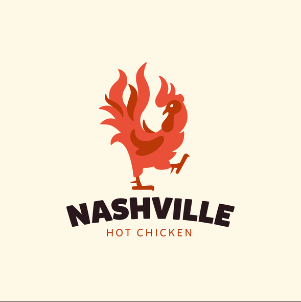 Chicken grill logo with the title 'Fiery rooster logo'