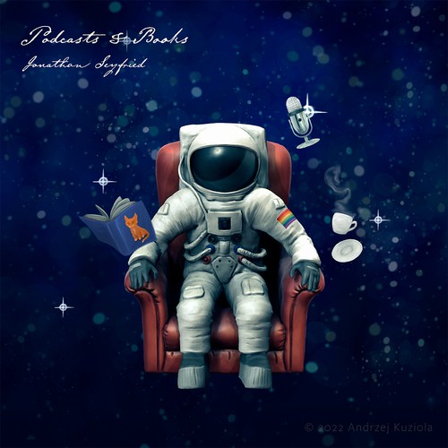 Book cover artwork with the title 'Podcasts & Books'