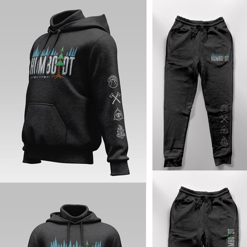 Screen print design with the title 'Hoodie & sweatpants'