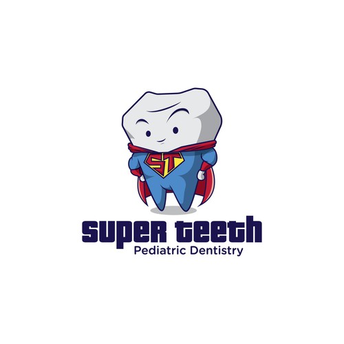 Superhero brand with the title 'Masculine super teeth logo design'