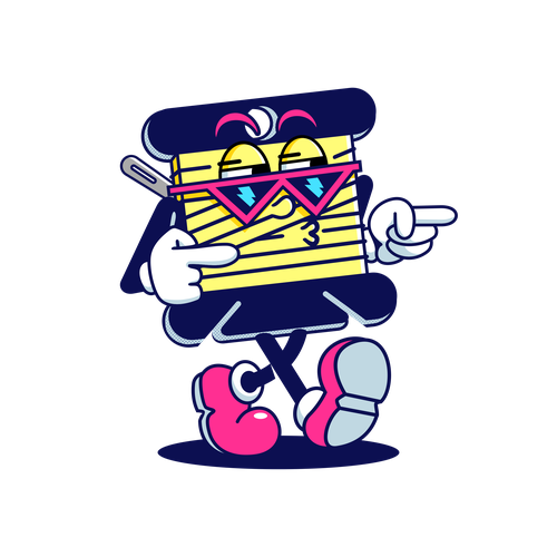 Embroidery design with the title 'Mascot Design for an Embroidery Business'