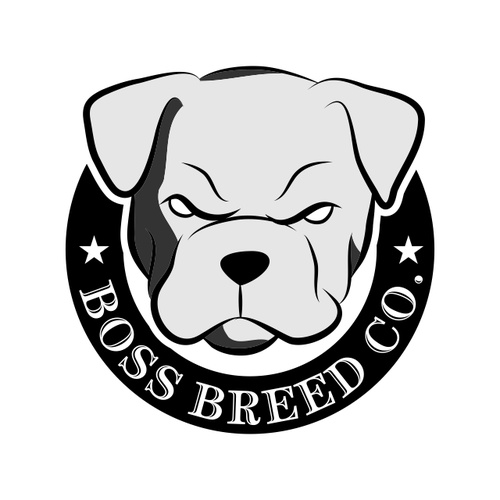 Head logo with the title 'dog head logo for boss bread co.'