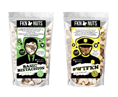 Nuts label with the title 'Package concept for nuts'