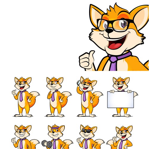 Fox logo with the title 'keli web mascot set'