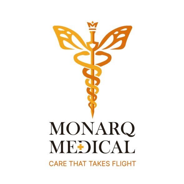 Caduceus design with the title 'Logo for Monarq "butterfly" Medical'