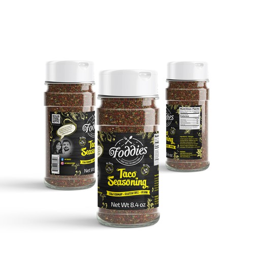 Spice label with the title 'Taco Seasoning'
