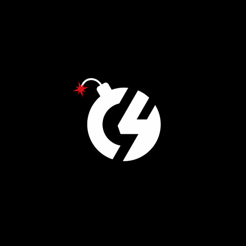 Bomb logo with the title 'c4 bomb concept'