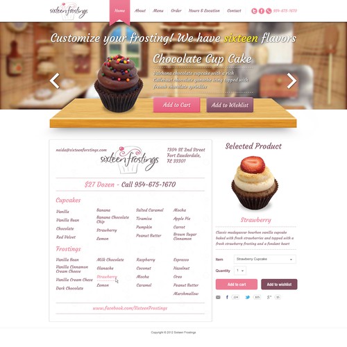 Cupcake design with the title 'Cupcake Website'