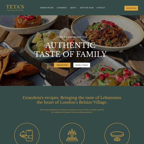 Weebly design with the title 'Clean and sophisticated website for restaurant'